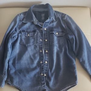 Girls Denim Button Down Shirt
